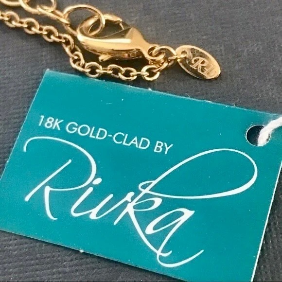 RIVKA FRIEDMAN 18K GOLD CLAD PENDANT NECKLACE LARIAT CHAIN STATEMENT NECKLACE - Picture 3 of 9